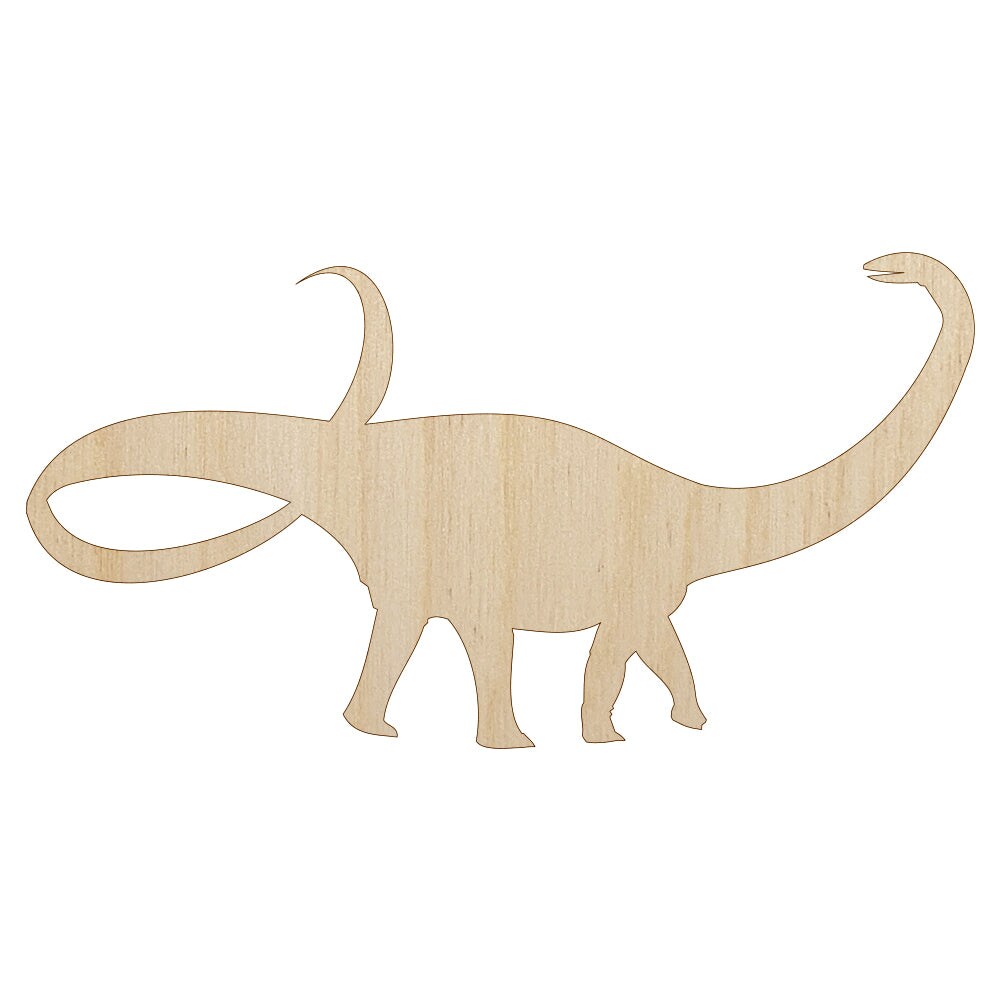 Apatosaurus Dinosaur Solid Unfinished Wood Shape Piece Cutout for DIY Craft Projects