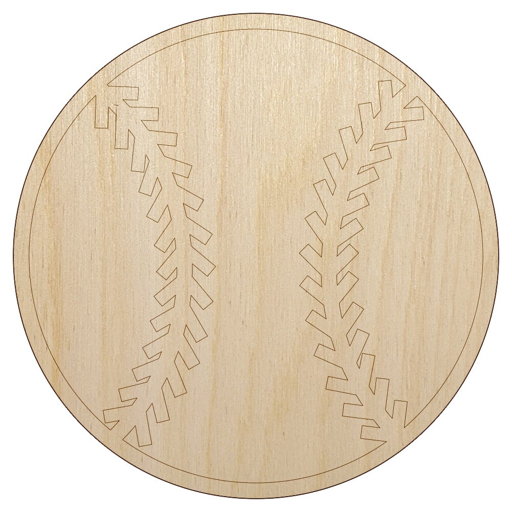 Baseball Softball Unfinished Wood Shape Piece Cutout for DIY Craft Projects