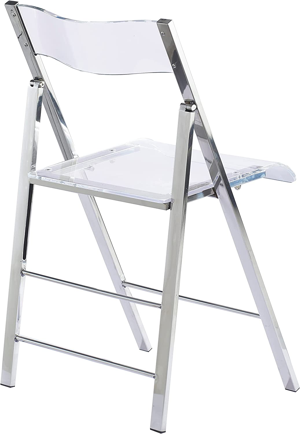 ISL Furnishings Pack of 2- Kasper Flex Luxury Modern Folding Chairs Silver