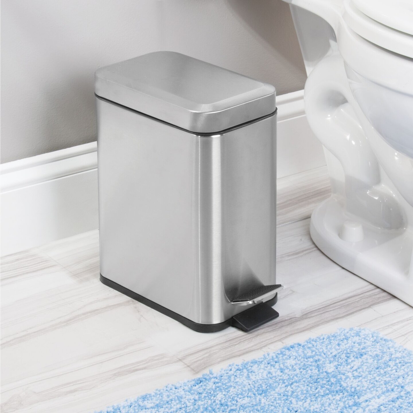 mDesign Step Trash Can, Gallon Garbage Bin, Removable Liner Bucket