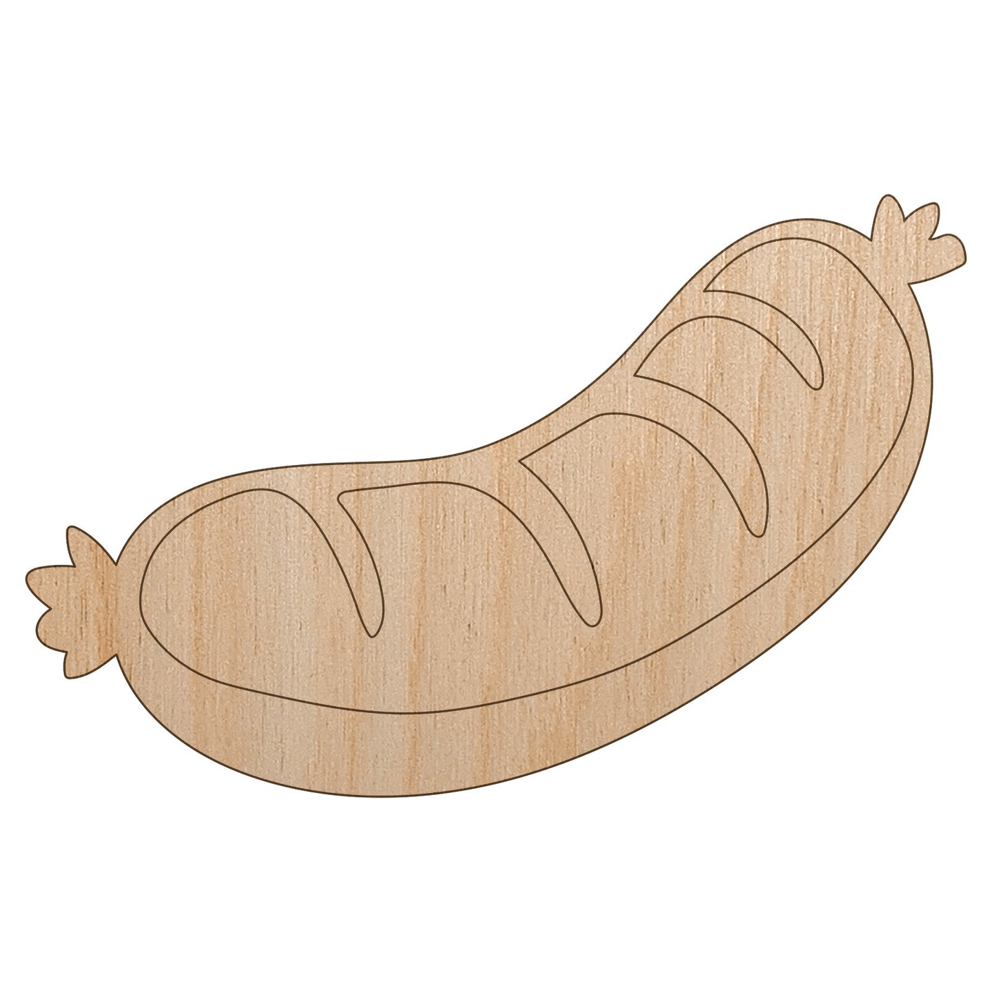 Oktoberfest Wiener Sausage Bratwurst Unfinished Wood Shape Piece Cutout for DIY Craft Projects