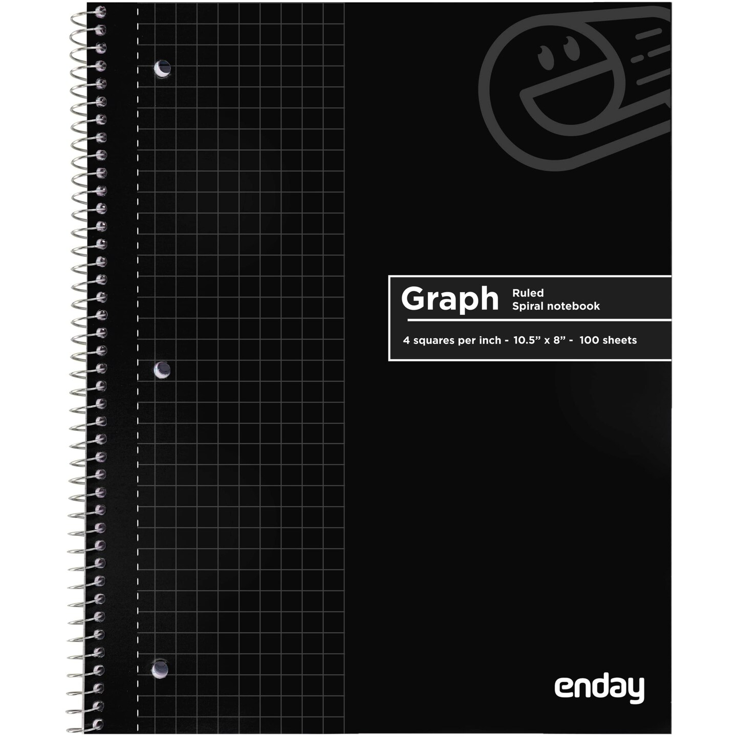 Enday 100 Ct. Quad-Ruled Spiral Notebook