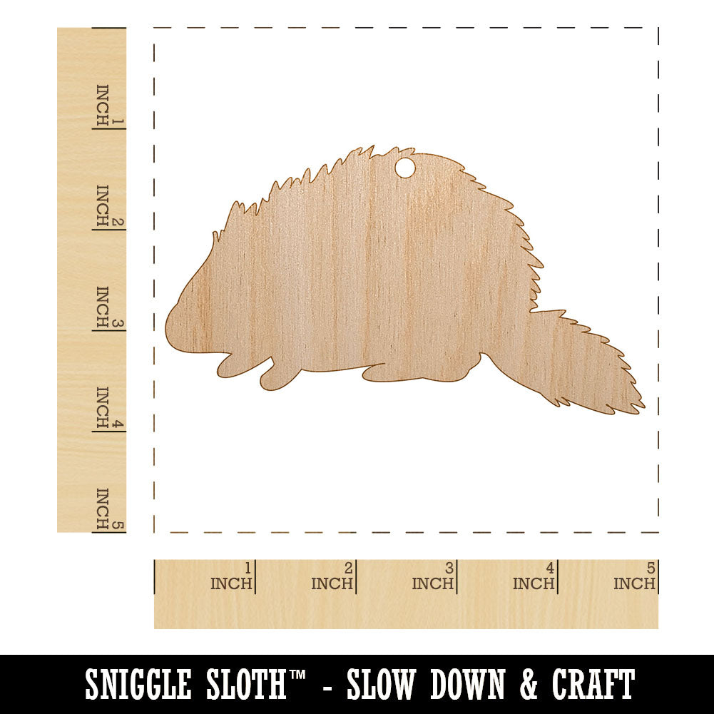 Porcupine Solid Unfinished Craft Wood Holiday Christmas Tree DIY Pre-Drilled Ornament