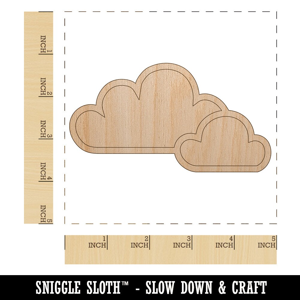 Cloudy Cloud Weather Day Planner Unfinished Wood Shape Piece Cutout for DIY Craft Projects