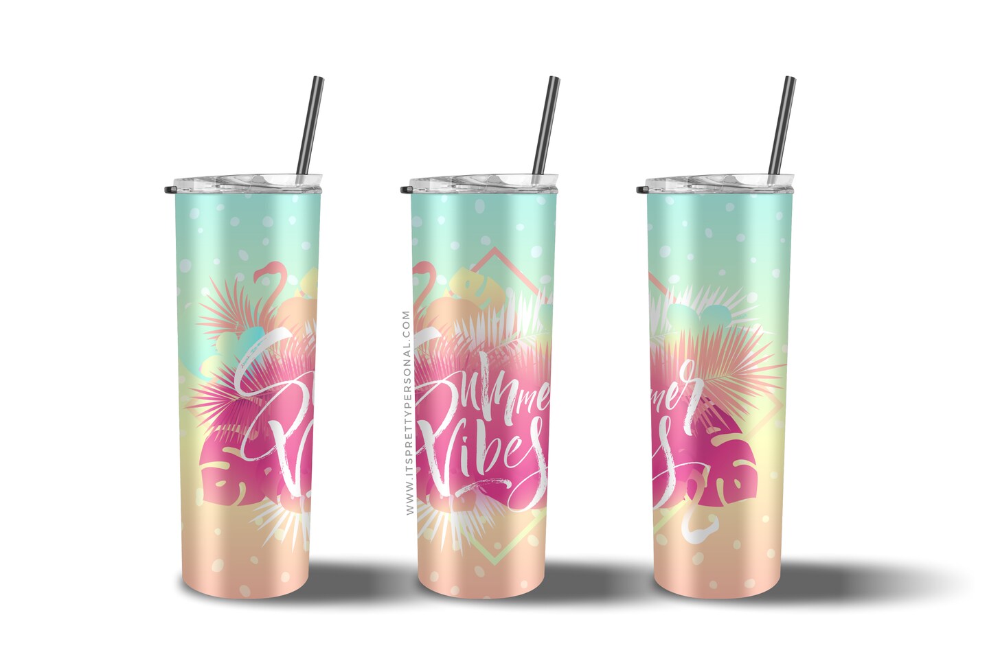 #699 CLEAR- 20oz - Pastel Summer Vibes 9.4" x 8" Pattern Vinyl Wrap
