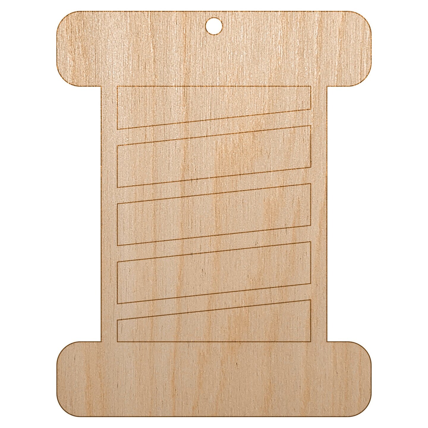 Spool of Thread Sewing Unfinished Craft Wood Holiday Christmas Tree DIY Pre-Drilled Ornament