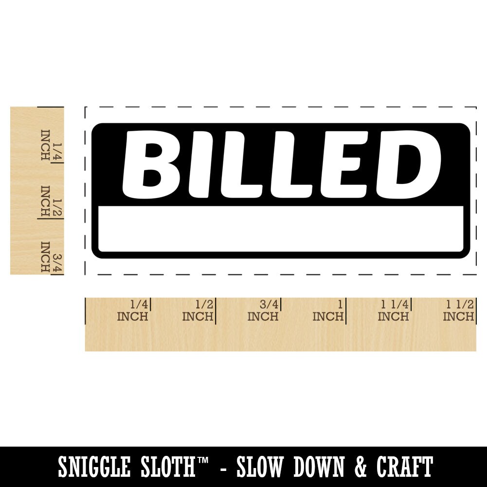 Billed with Blank Space Fill-in Invoiced Self-Inking Rubber Stamp Ink Stamper for Business Office