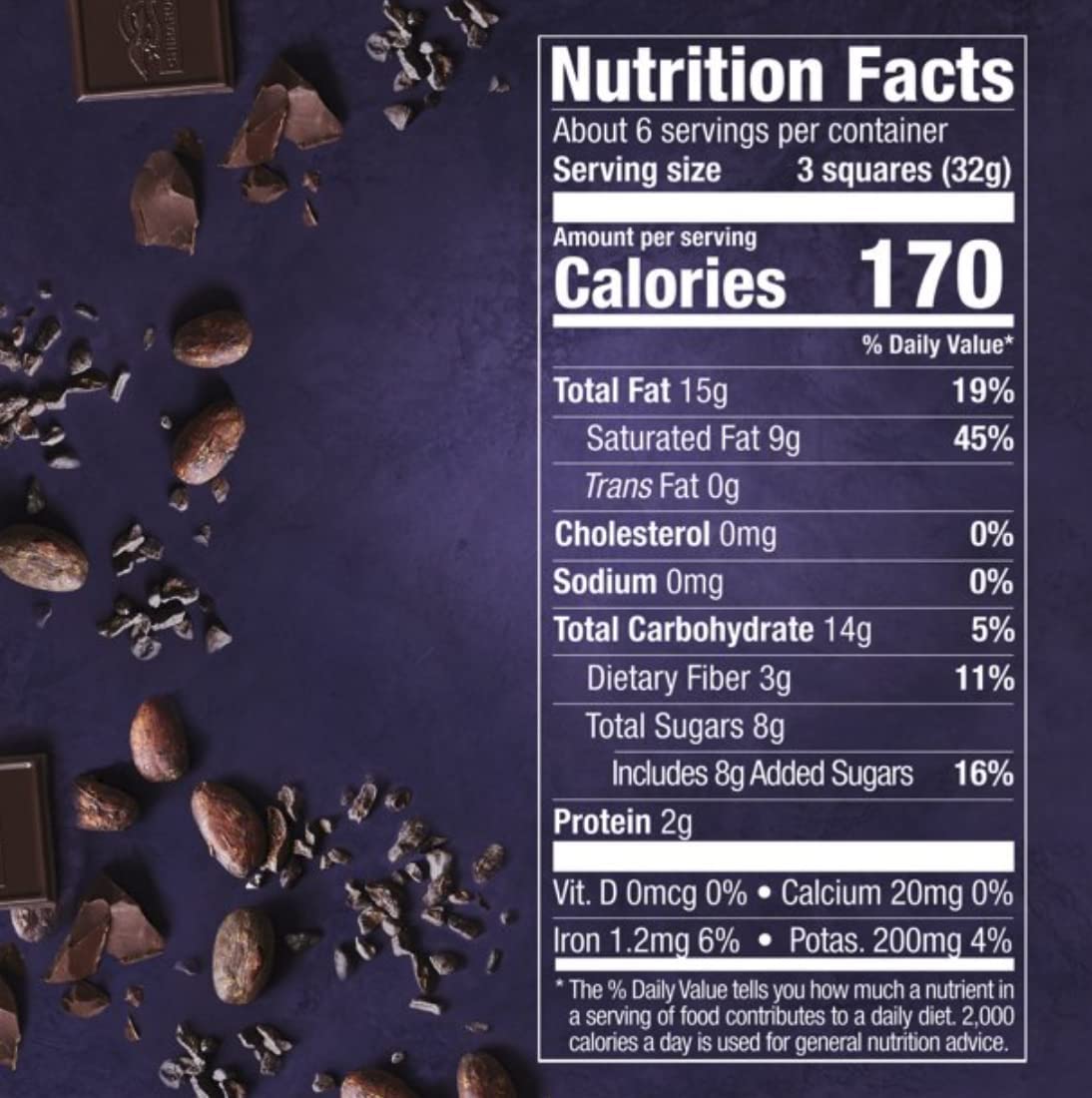 Dark Chocolate Squares 72% Cacao Individually Wrapped Chocolates, Medium Bag, 4.1 Ounce (Case of 6)