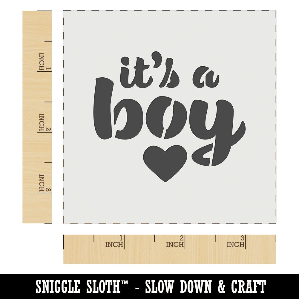 It&#x27;s a Boy Baby Shower Party Wall Cookie DIY Craft Reusable Stencil