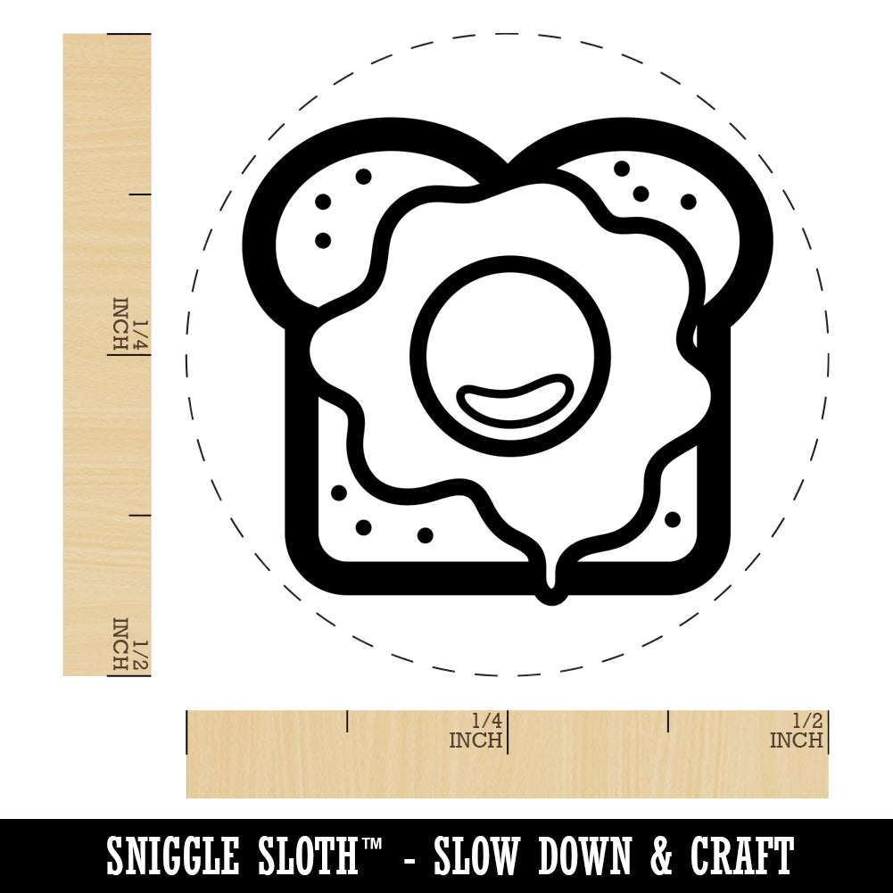 Delicious Eggs on Toast Bread Self-Inking Rubber Stamp for Stamping Crafting Planners
