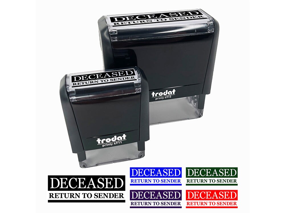 Deceased Return to Sender Mail Delivery Service Self-Inking Rubber Stamp Ink Stamper for Business Office