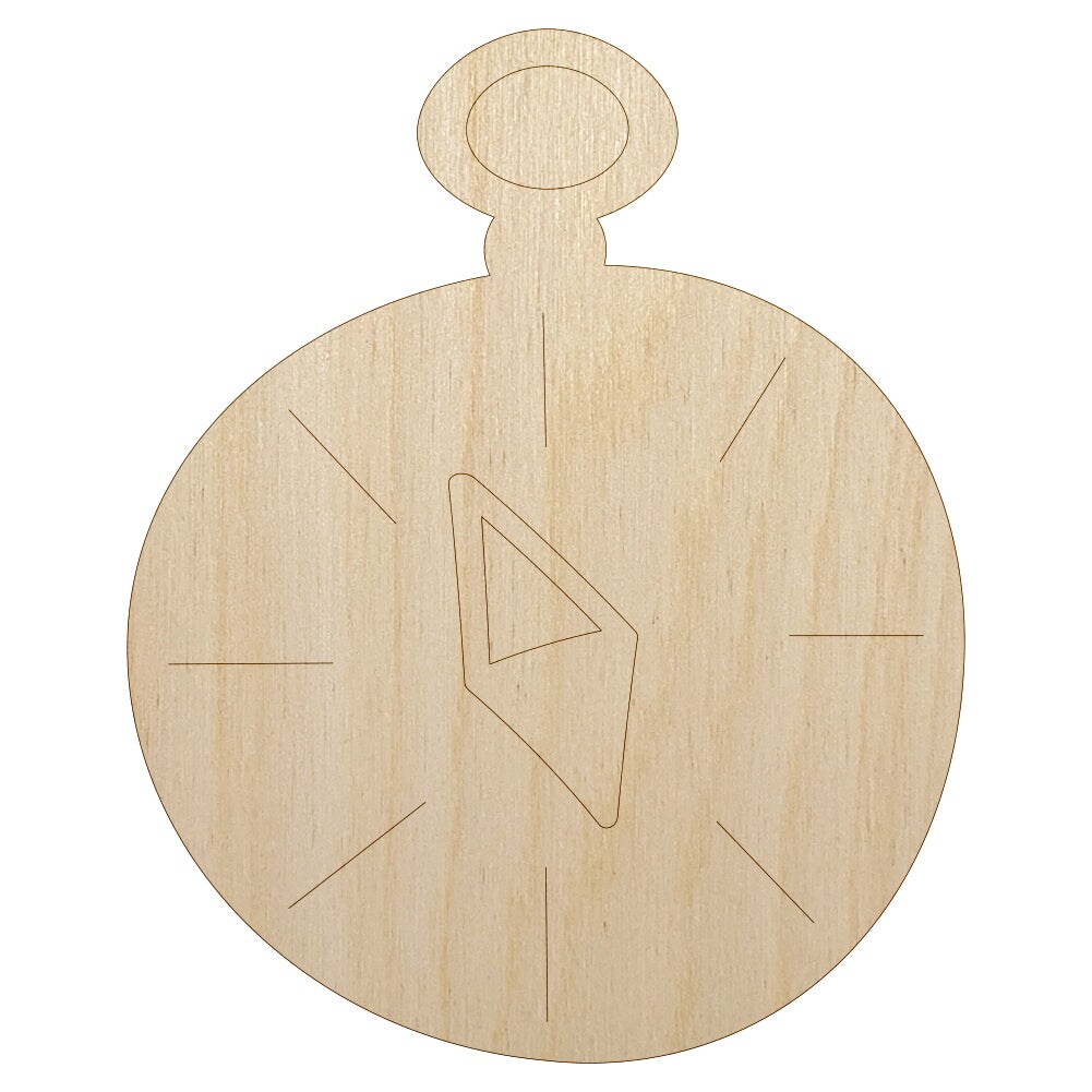 Compass Doodle Unfinished Wood Shape Piece Cutout for DIY Craft Projects