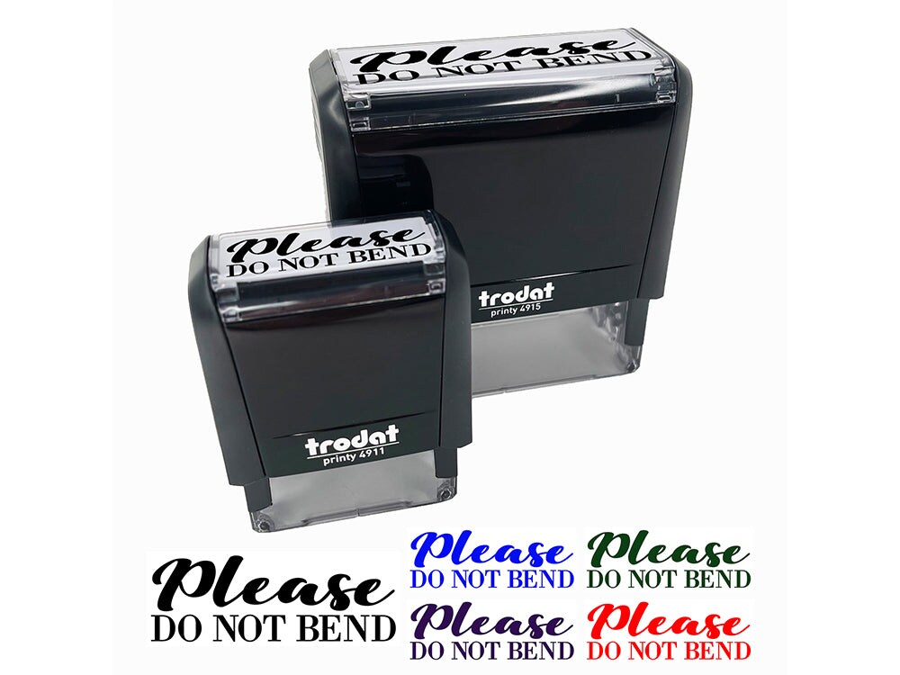 Please Do Not Bend Artwork Photographs Self-Inking Rubber Stamp Ink Stamper for Business Office