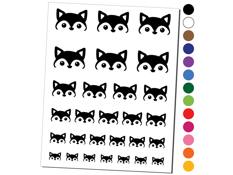 Peeking Fox Temporary Tattoo Water Resistant Fake Body Art Set Collection