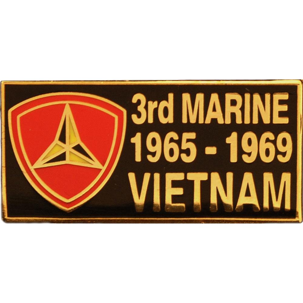 U.S.M.C. 3rd Marine Division Vietnam Pin 1 1/8&#x22;