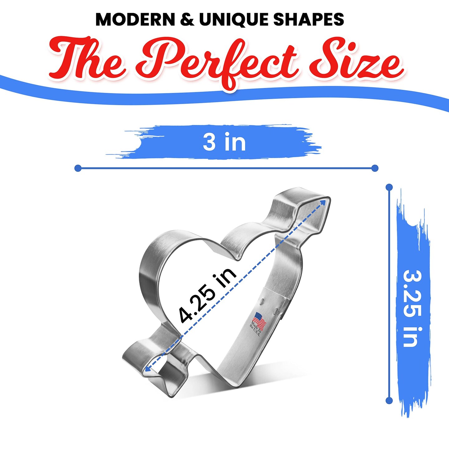 CookieCutter.Com Heart Cookie Cutter 4.25 Inch –Tin Plated Steel Cookie Cutters – Made In The USA