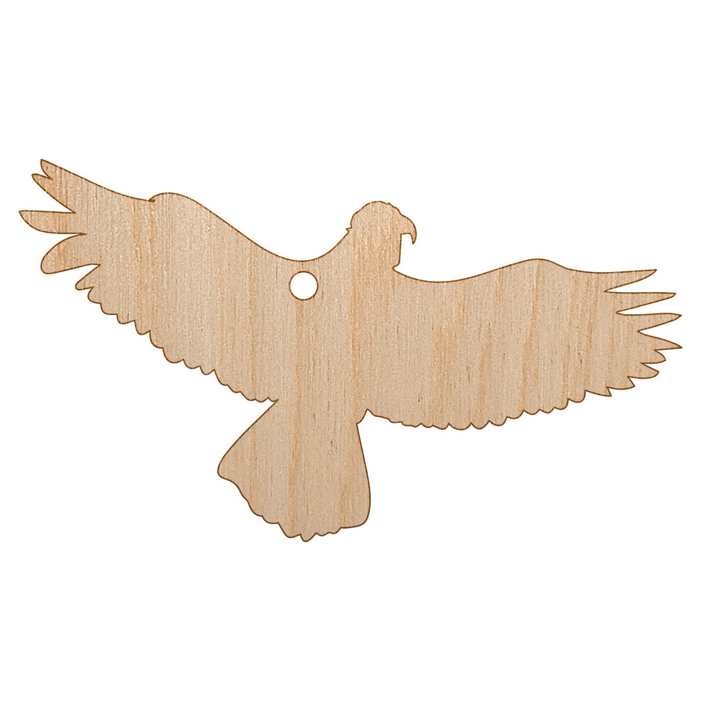 Flying Eagle Solid Unfinished Craft Wood Holiday Christmas Tree DIY Pre-Drilled Ornament