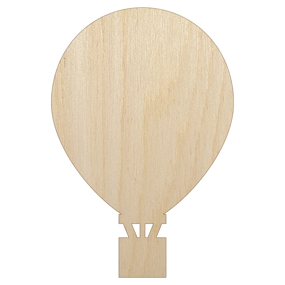 Hot Air Balloon Solid Unfinished Wood Shape Piece Cutout for DIY Craft Projects