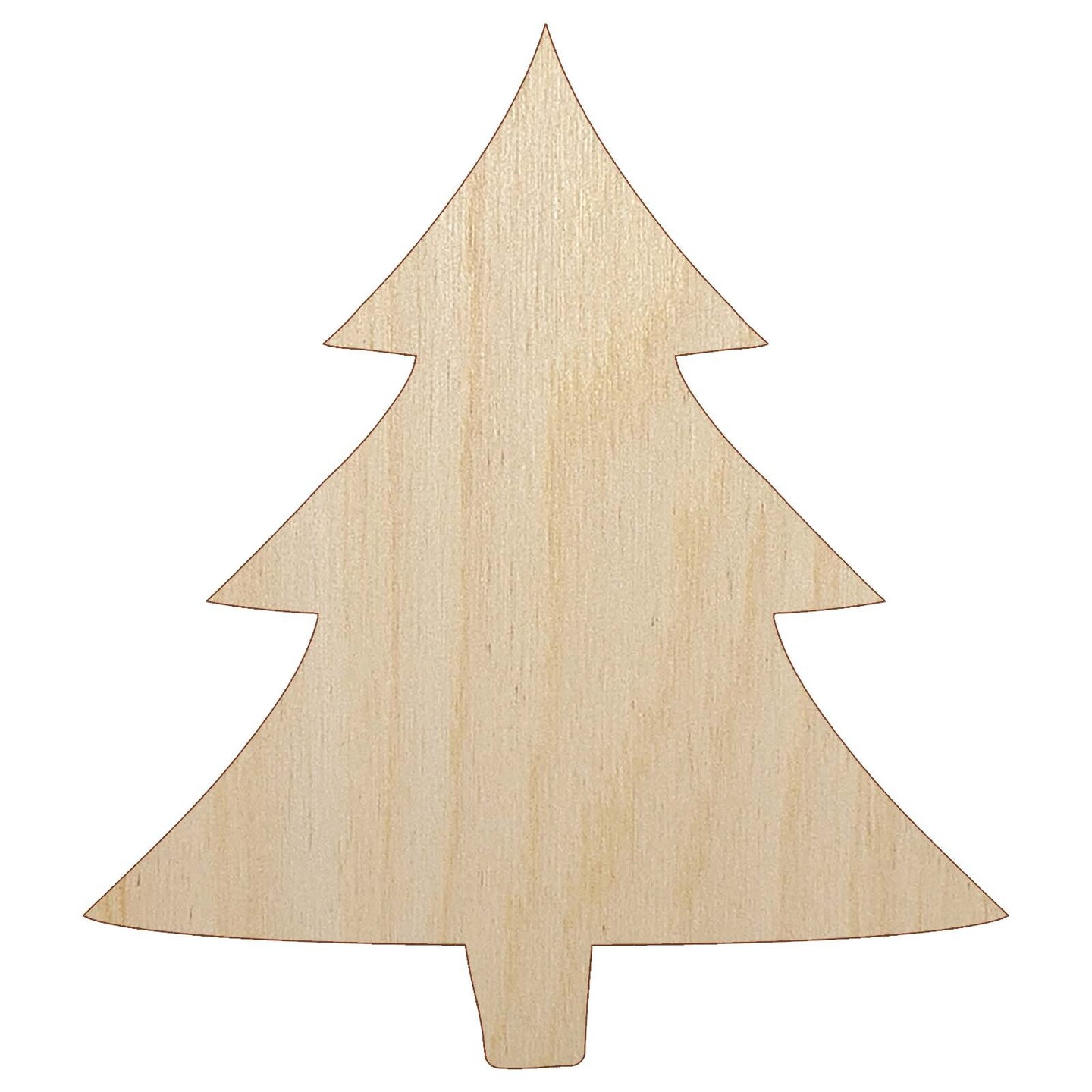 Pine Tree Cartoon Unfinished Wood Shape Piece Cutout for DIY Craft Projects