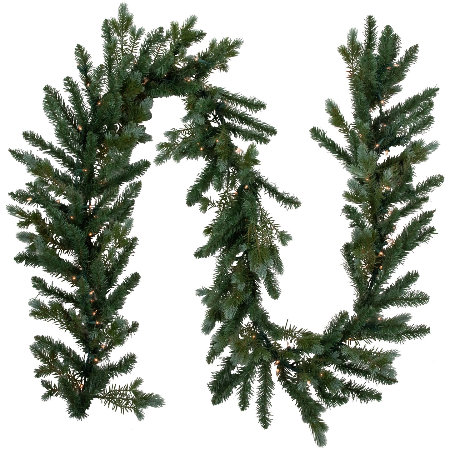 Northlight 9&#x27; x 14&#x22; Pre-Lit Blue Spruce Artificial Christmas Garland, Clear Lights