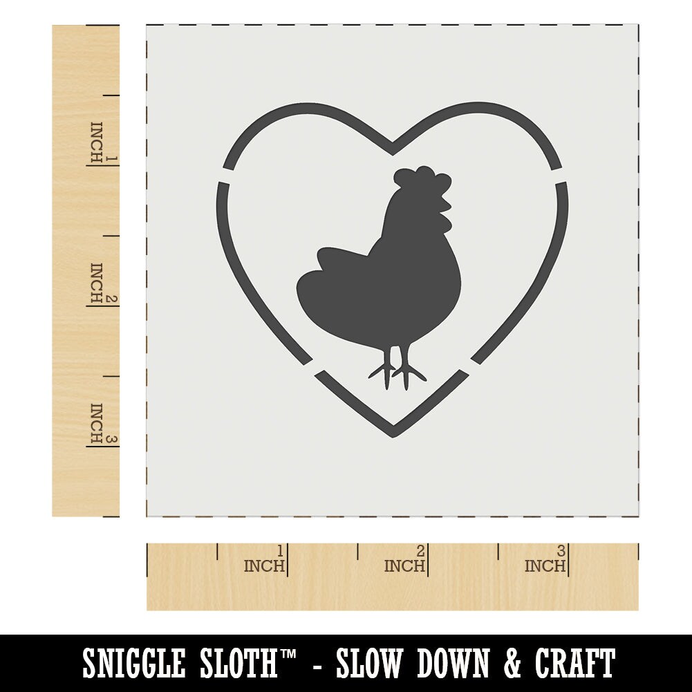 Chicken in Heart Wall Cookie DIY Craft Reusable Stencil