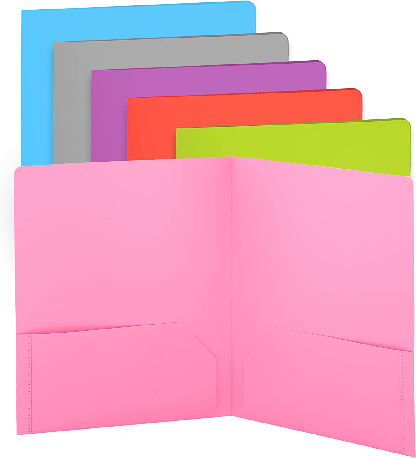 Enday Plastic Solid Color 2-Pockets Poly Portfolio