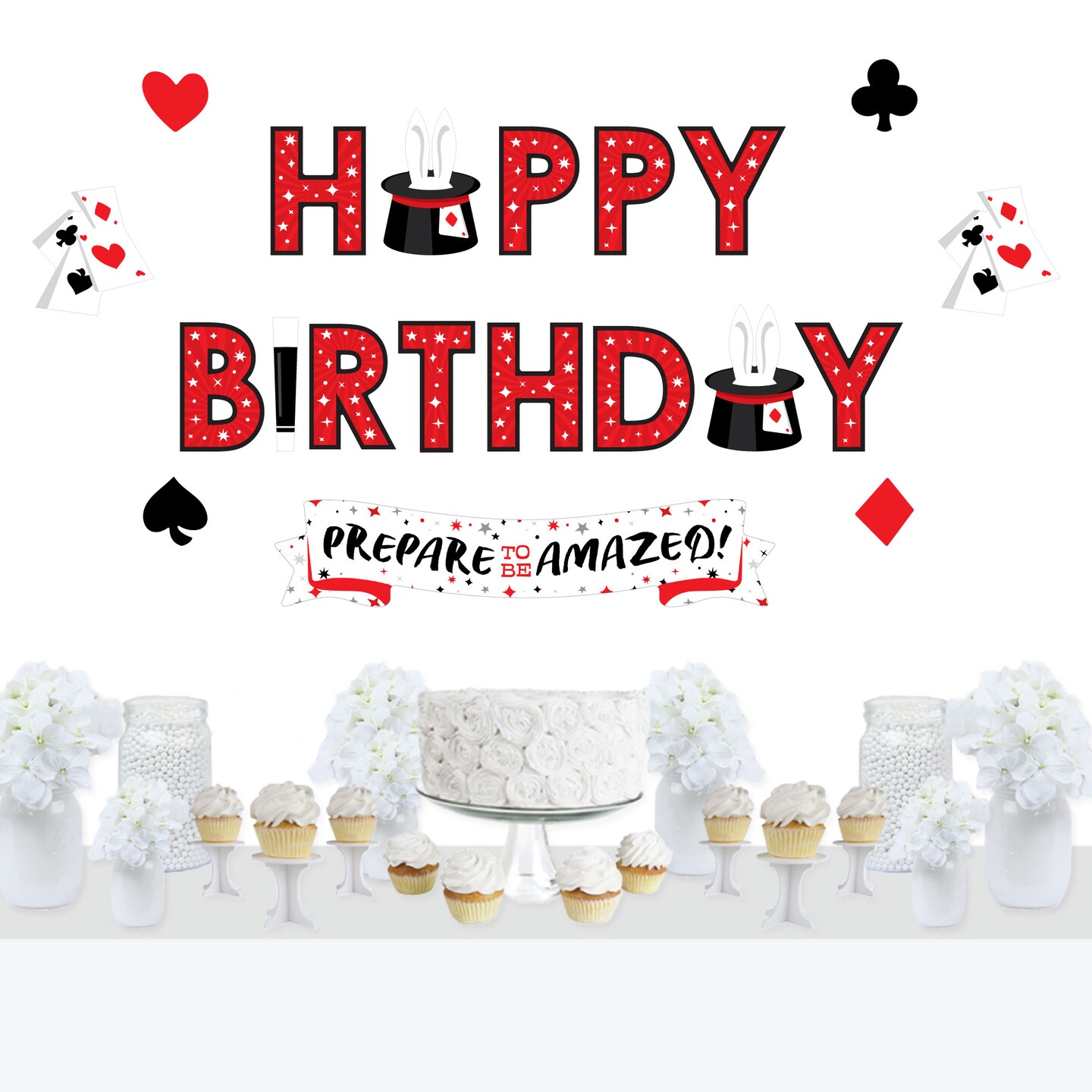 Big Dot of Happiness Ta-Da, Magic Show - Peel and Stick Magical Birthday Party Decoration - Wall Decals Backdrop