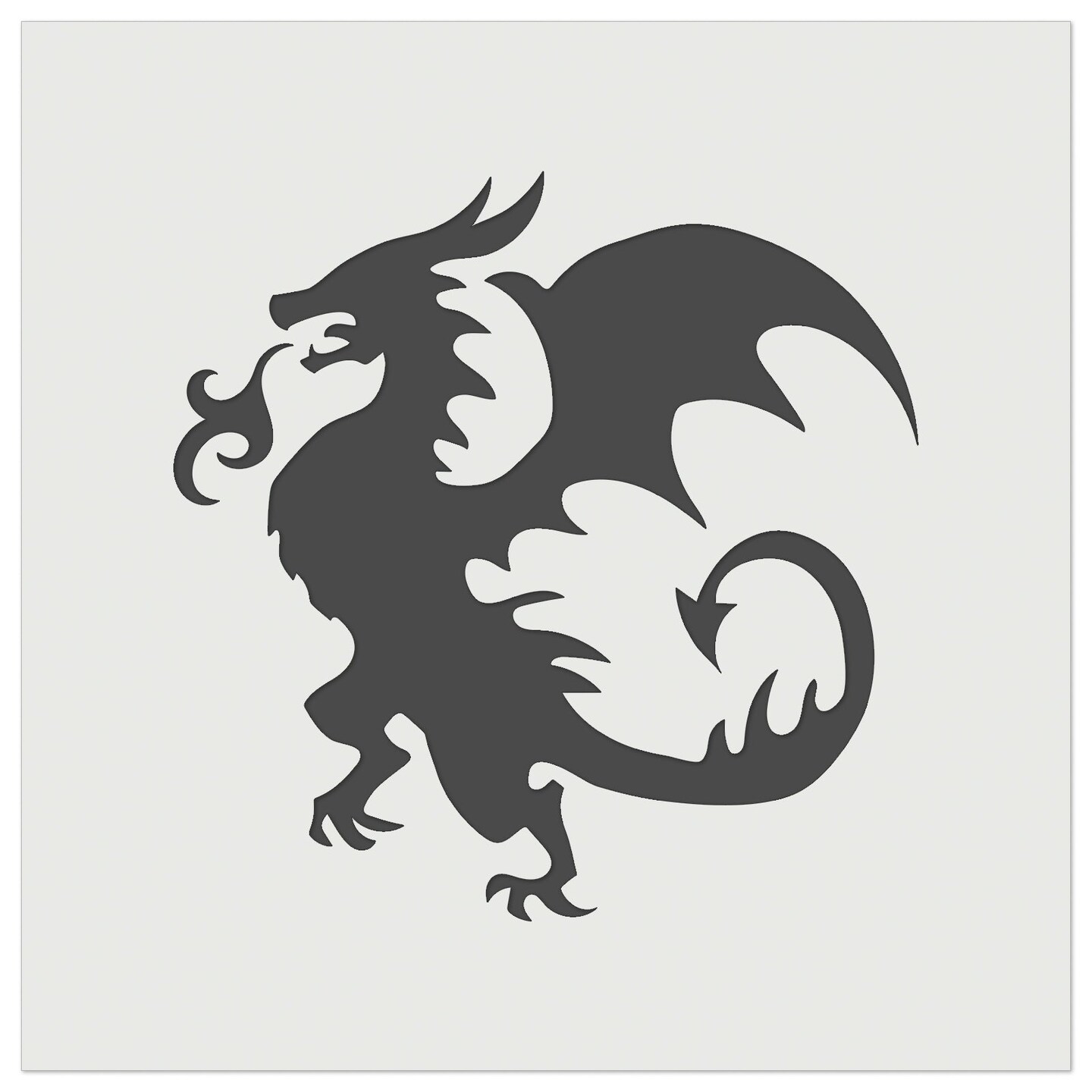 Wyvern Dragon Fantasy Silhouette Wall Cookie DIY Craft Reusable Stencil