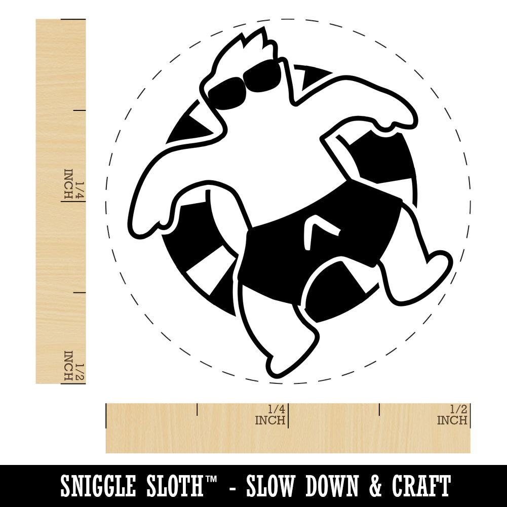 Summer Man in Swimsuit Floating Self-Inking Rubber Stamp for Stamping Crafting Planners