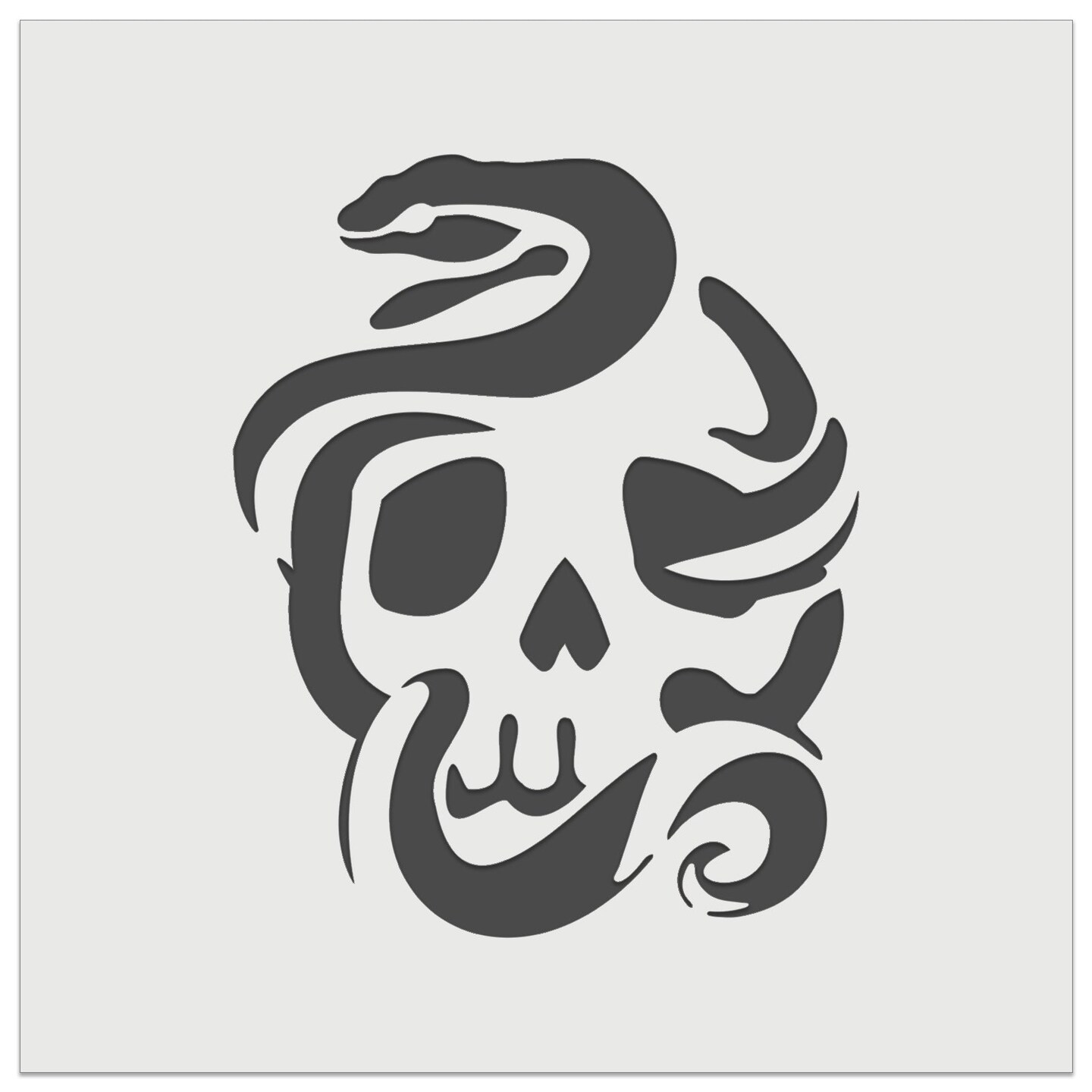 Sinister Skull with Snake Serpent Wall Cookie DIY Craft Reusable Stencil