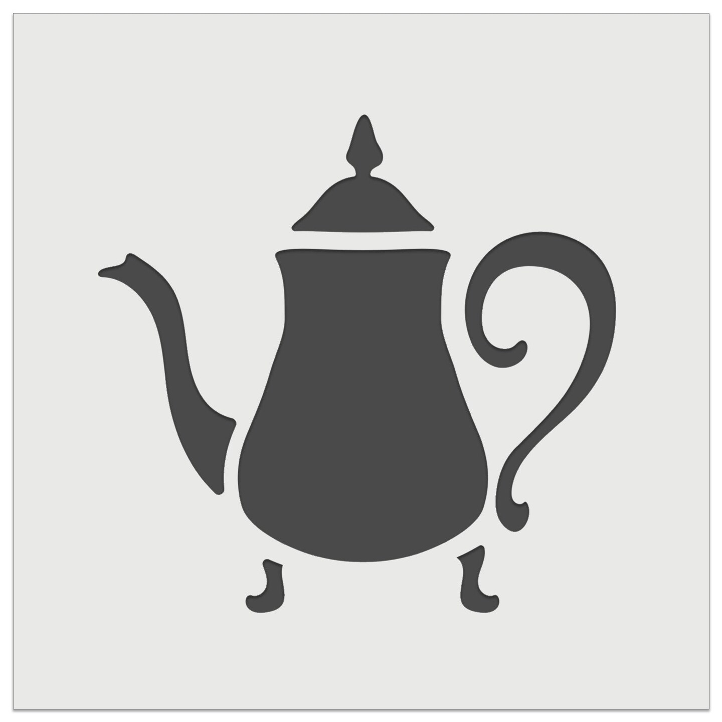 Antique Vintage Tea Pot Kettle Wall Cookie DIY Craft Reusable Stencil