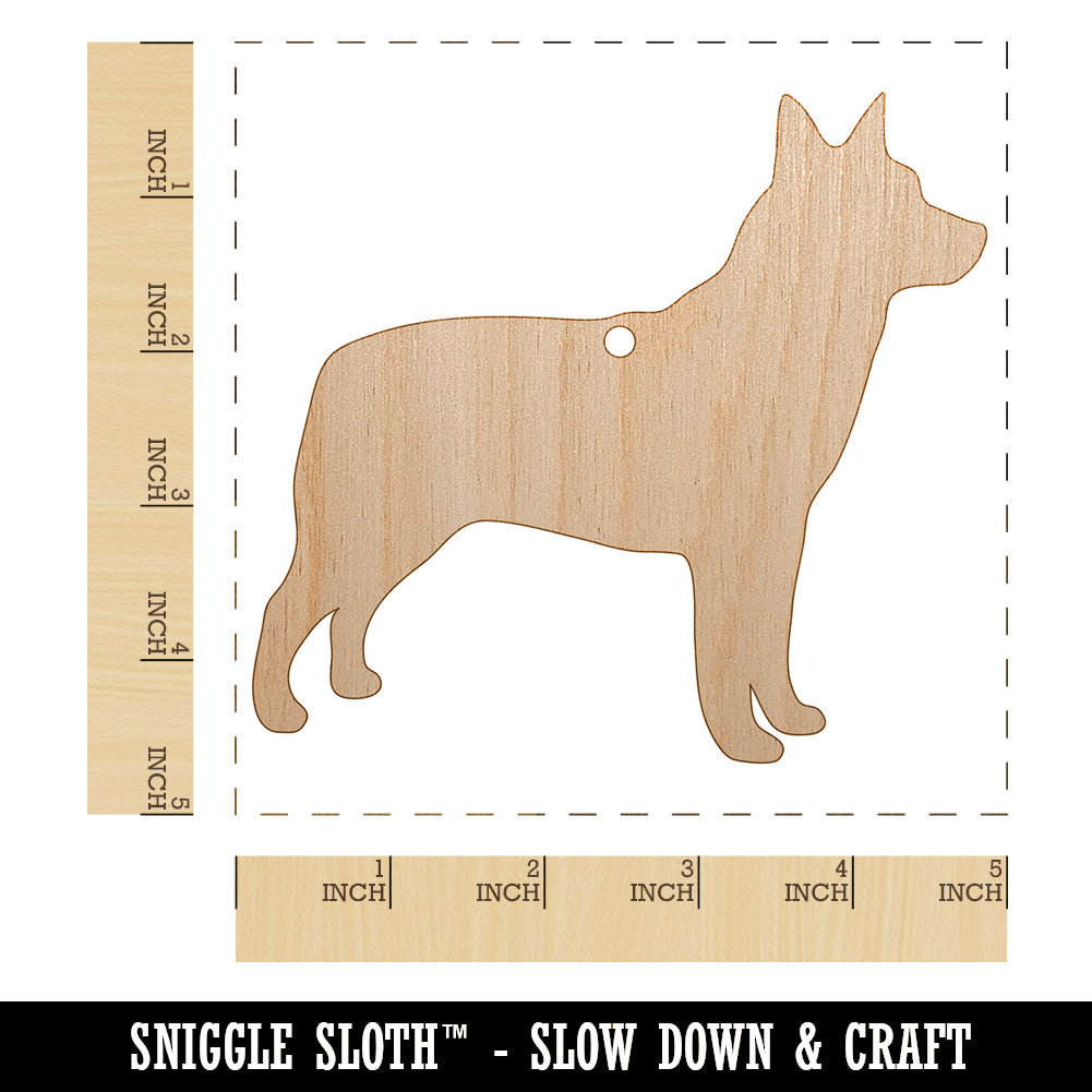 Australian Cattle Dog Solid Unfinished Craft Wood Holiday Christmas Tree DIY Pre-Drilled Ornament