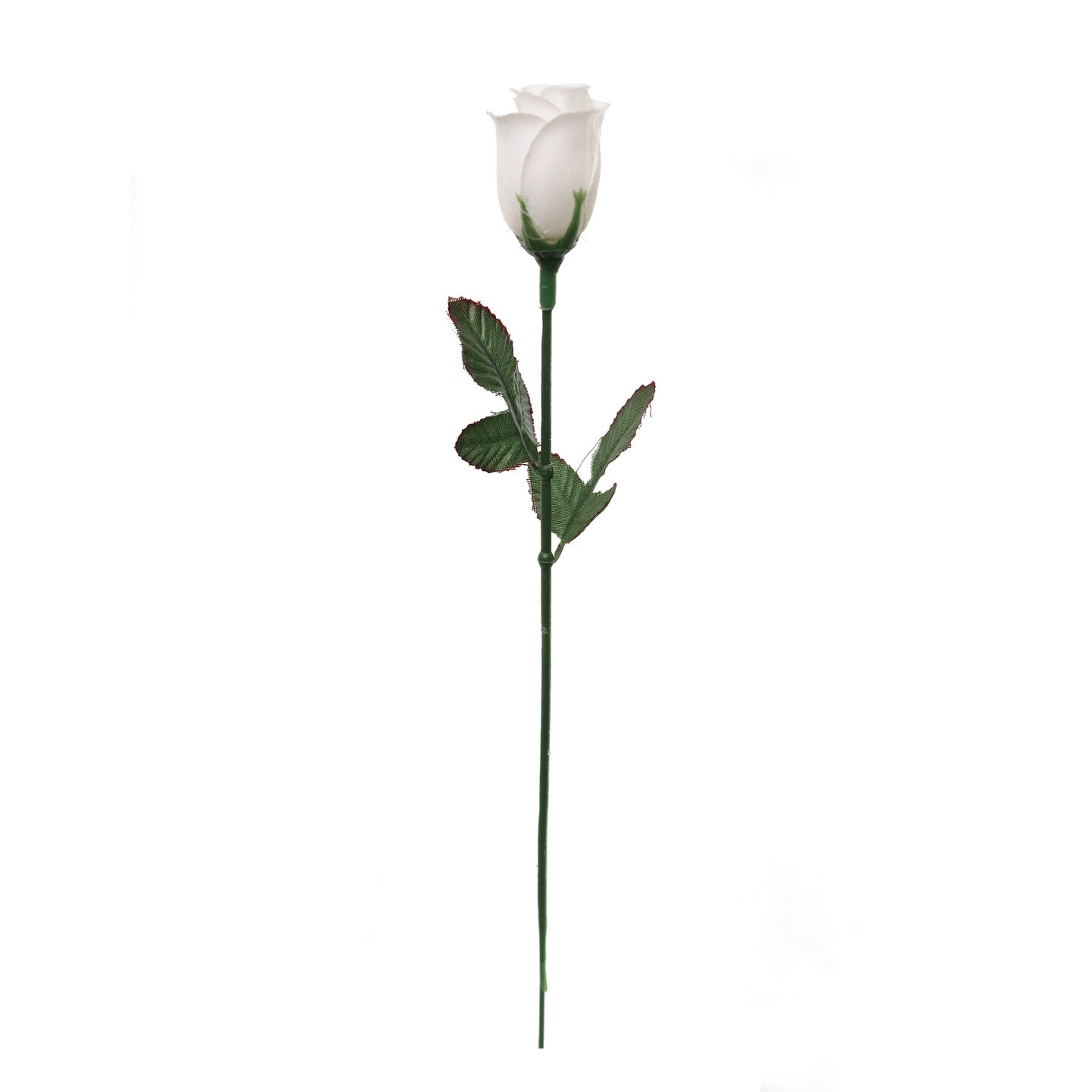 Set of 12: White Rose Buds - 2 Lifelike Leaves, Elegant Faux Flowers, DIY Arrangements, Wedding & Event Decor - Year-Round Floral Accent, Floral Home by Artificial Flowers