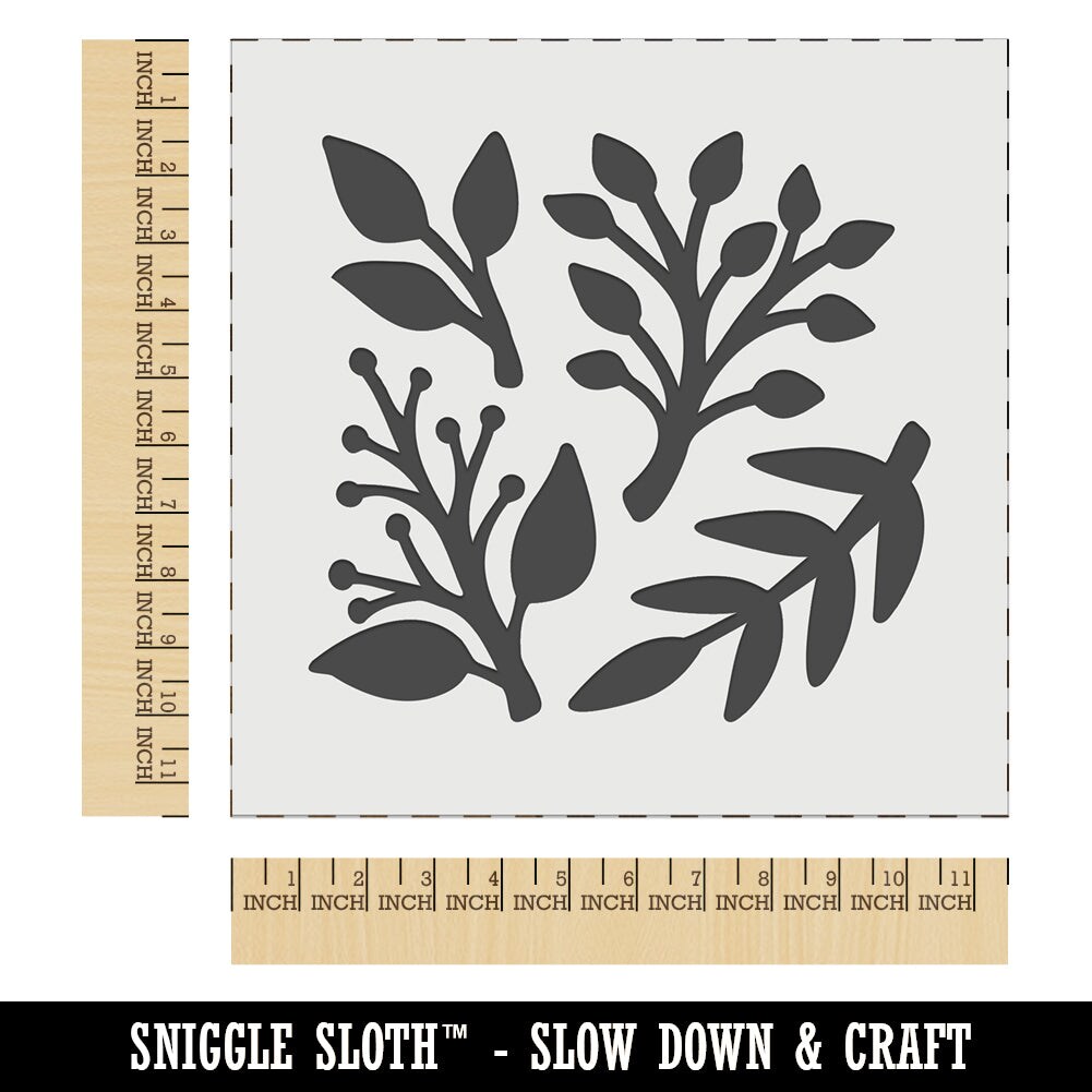 Plant Foliage Leaves Branches Wall Cookie DIY Craft Reusable Stencil
