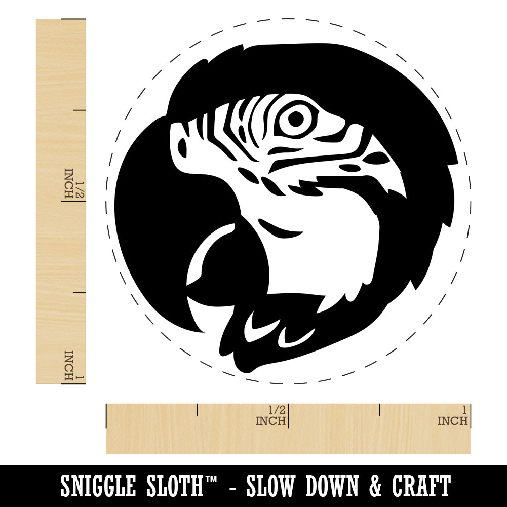 Macaw Parrot Bird Head Self-Inking Rubber Stamp for Stamping Crafting Planners