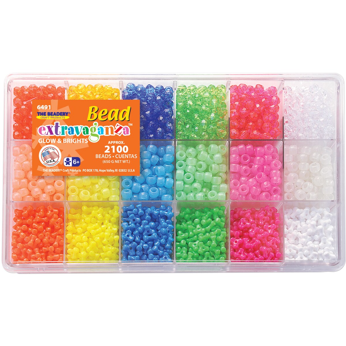 The Beadery Bead Extravaganza Bead Box Kit 23oz-Glow & Brights
