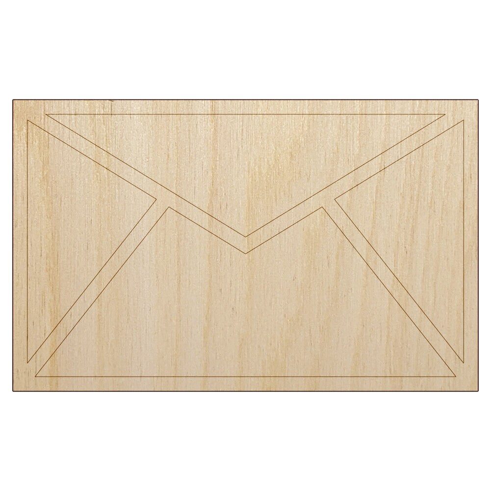 Envelope Mail Unfinished Wood Shape Piece Cutout for DIY Craft Projects