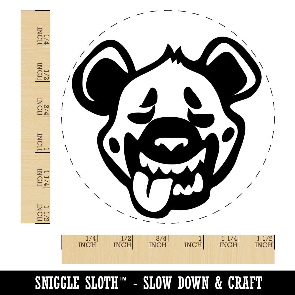 Smiling Spotted Hyena Head Self-Inking Rubber Stamp for Stamping Crafting Planners