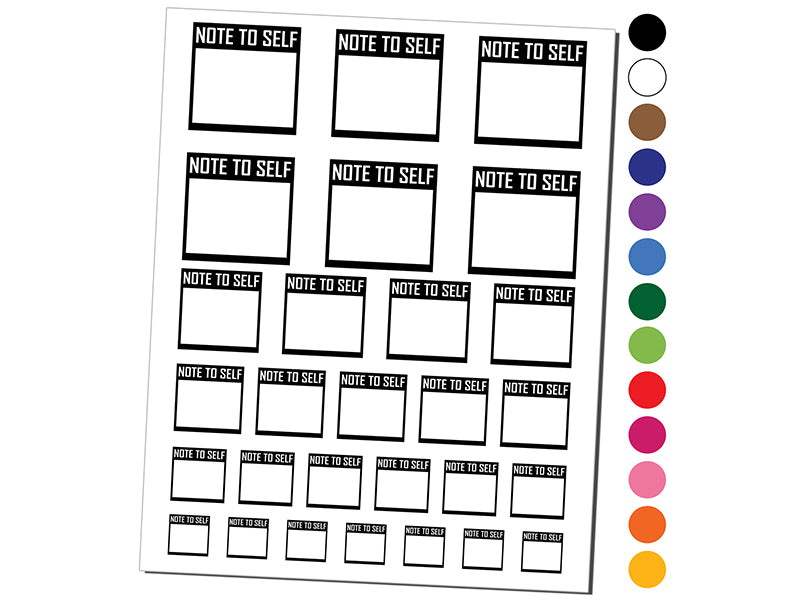 Bold Note to Self Blank Journaling Temporary Tattoo Water Resistant Fake Body Art Set Collection