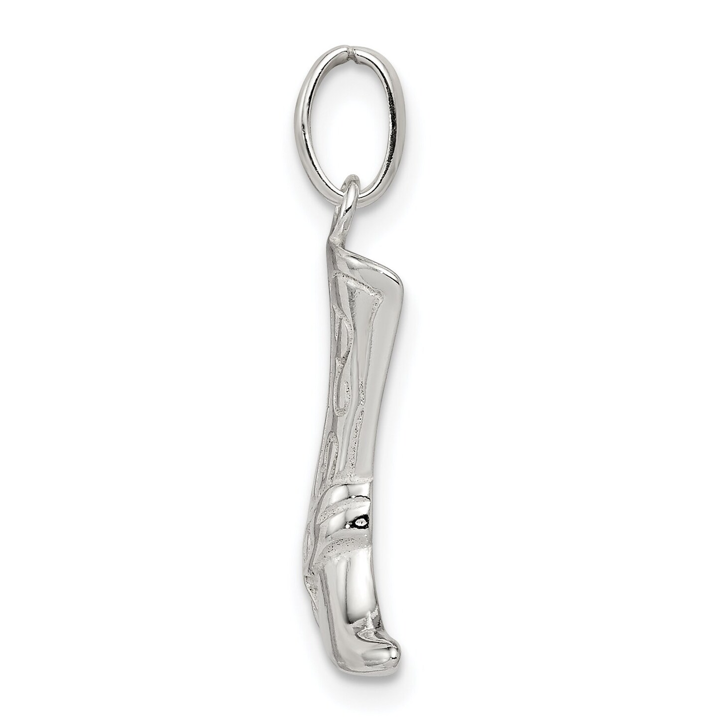 Sterling Silver Cowboy Boot Charm &#x26; 18&#x22; Chain Jewerly 25.3mm x 14.1mm