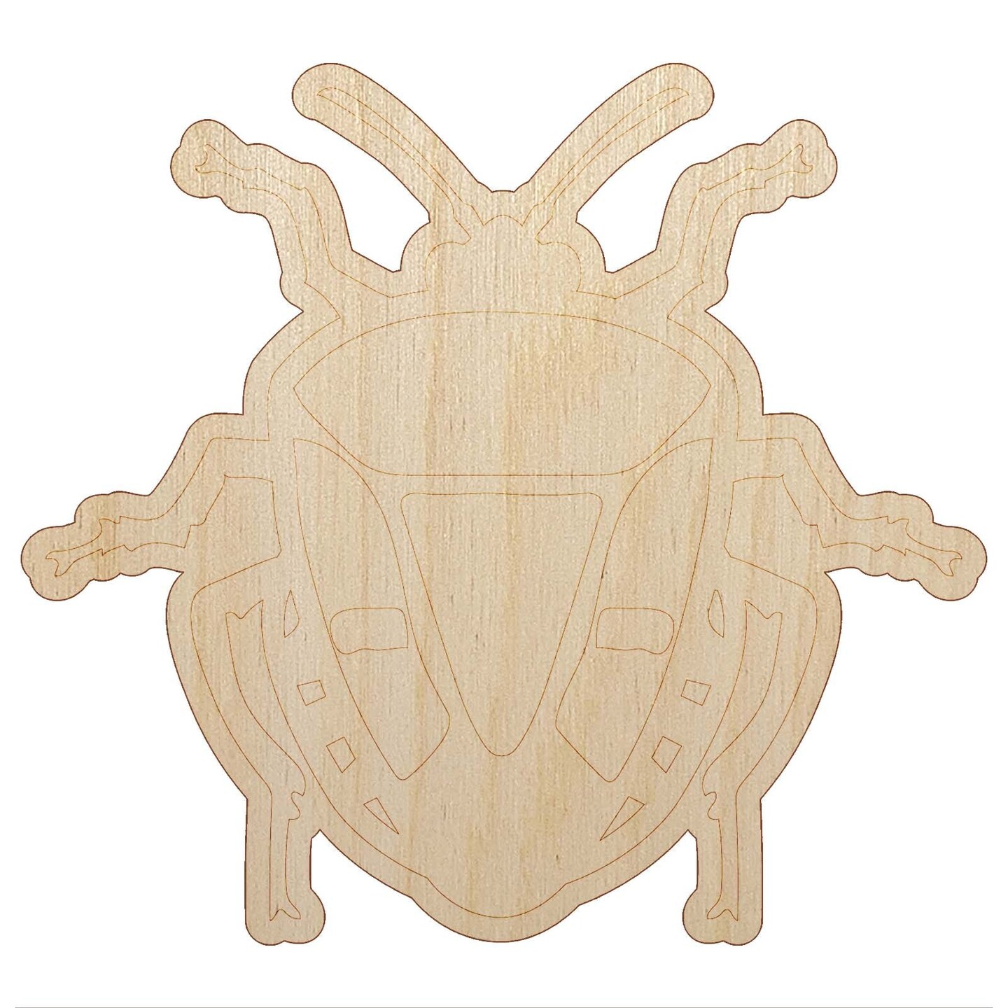 Man Faced Stink Bug Insect Unfinished Wood Shape Piece Cutout for DIY Craft Projects