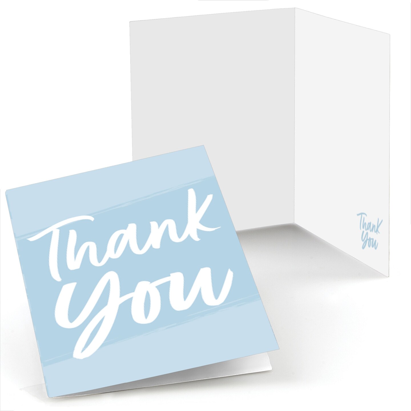 Big Dot of Happiness Dusty Blue Elegantly Simple - Guest Party Favors Thank You Cards (8 count)