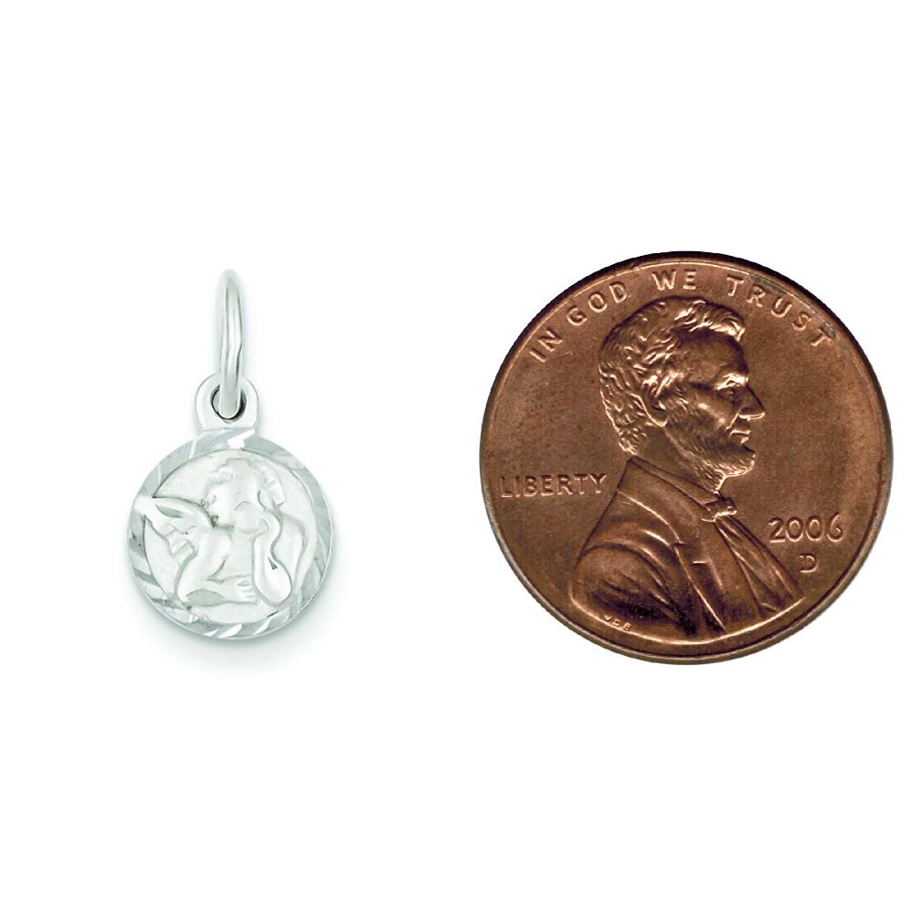 Sterling Silver Cherub Charm Angel Pendant Jewelry 19mm x 10mm