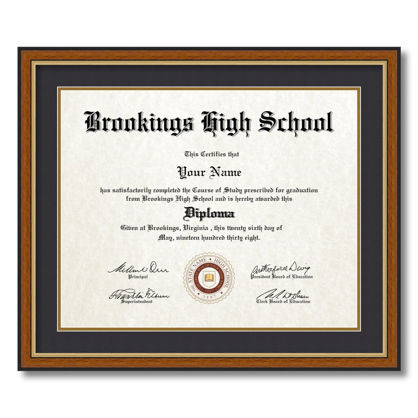 ArtToFrames 16x20 inch Diploma Frame - Framed with Black and Gold Mats, Comes with Regular Acrylic and Sawtooth Hanger for Wall Hanging (D-16x20)