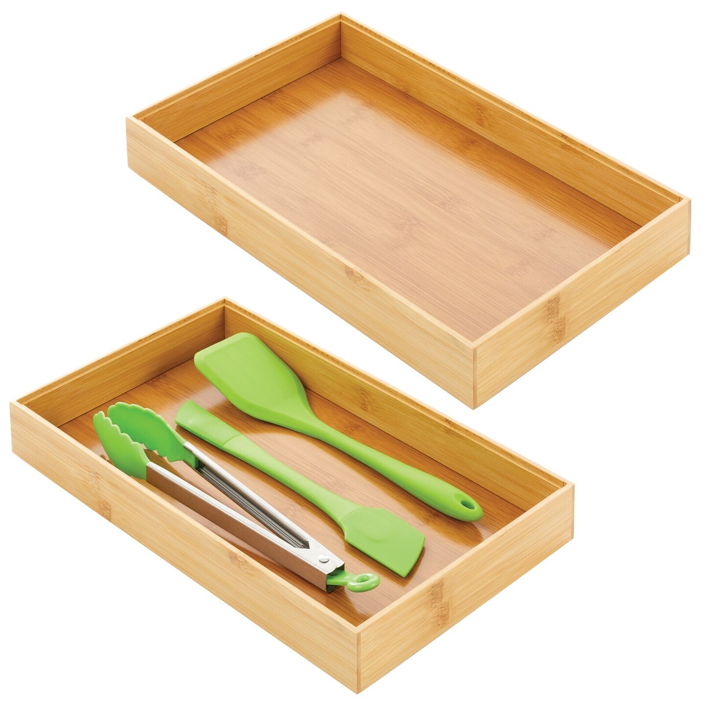 mDesign Bamboo Wood Kitchen Drawer Organizer Tray Bins Michaels
