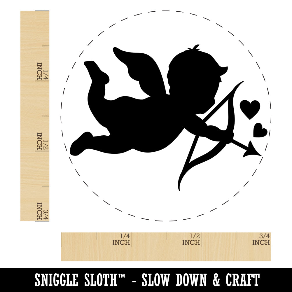 Cupid with Arrow Hearts Valentine&#x27;s Day Silhouette Self-Inking Rubber Stamp for Stamping Crafting Planners