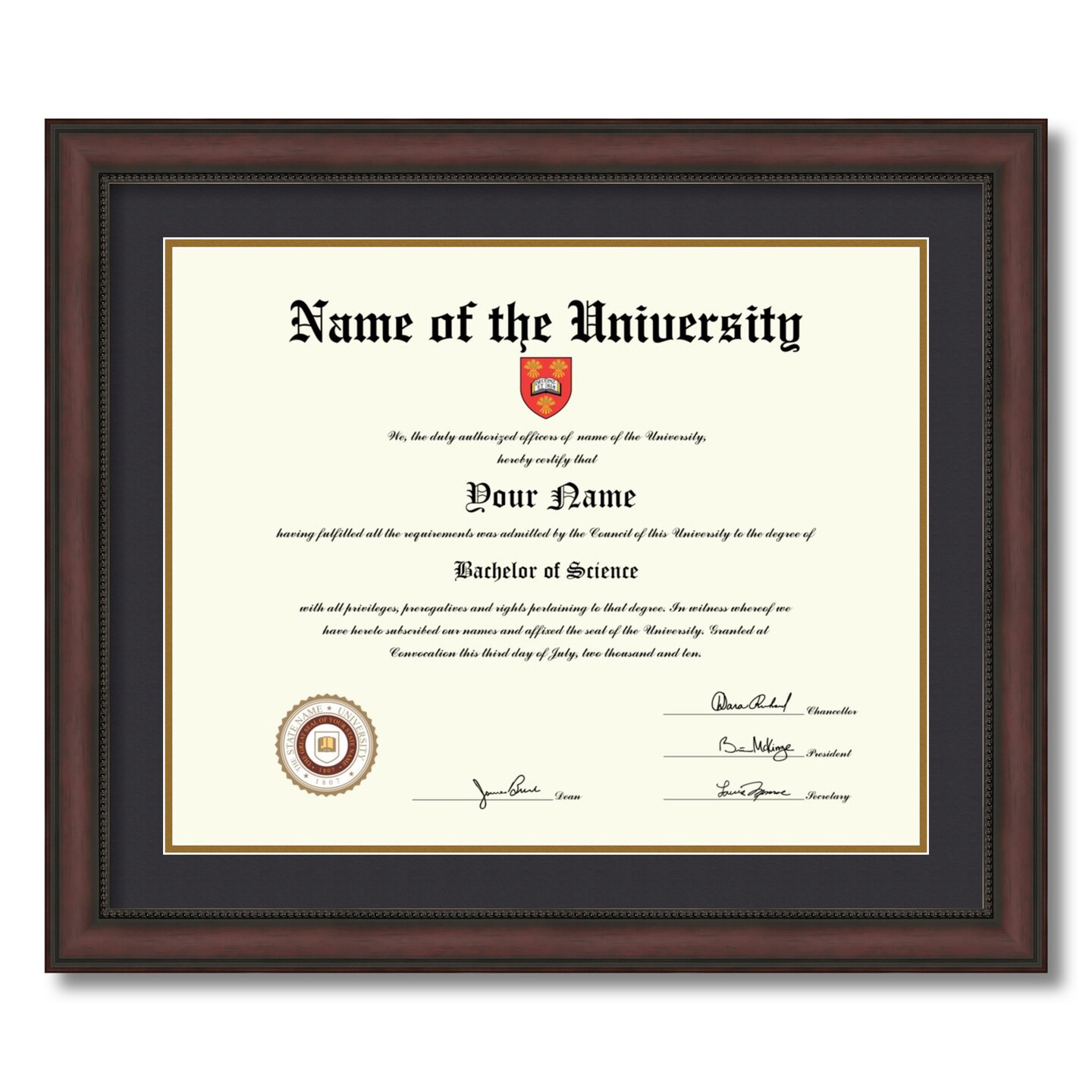 ArtToFrames 16x20 inch Diploma Frame - Framed with Black and Gold Mats, Comes with Regular Acrylic and Sawtooth Hanger for Wall Hanging (D-16x20)