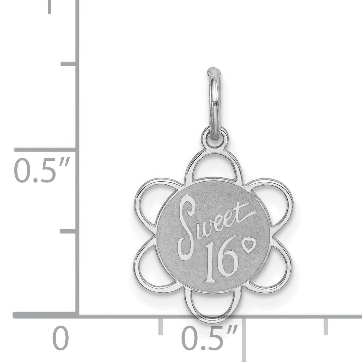 Sterling Silver Sweet Sixteen Disc Charm Birthday