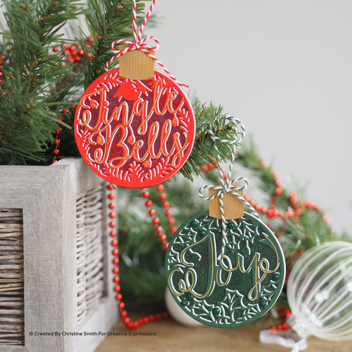 Creative Expressions Paper Panda Christmas Baubles Joy &#x26; Jingles Bells Craft Die