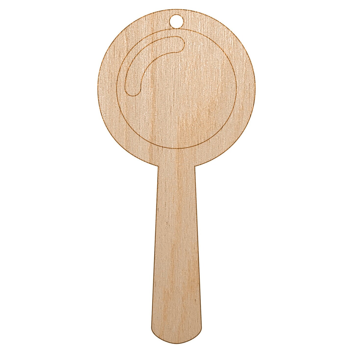 Magnifying Glass Unfinished Craft Wood Holiday Christmas Tree DIY Pre-Drilled Ornament